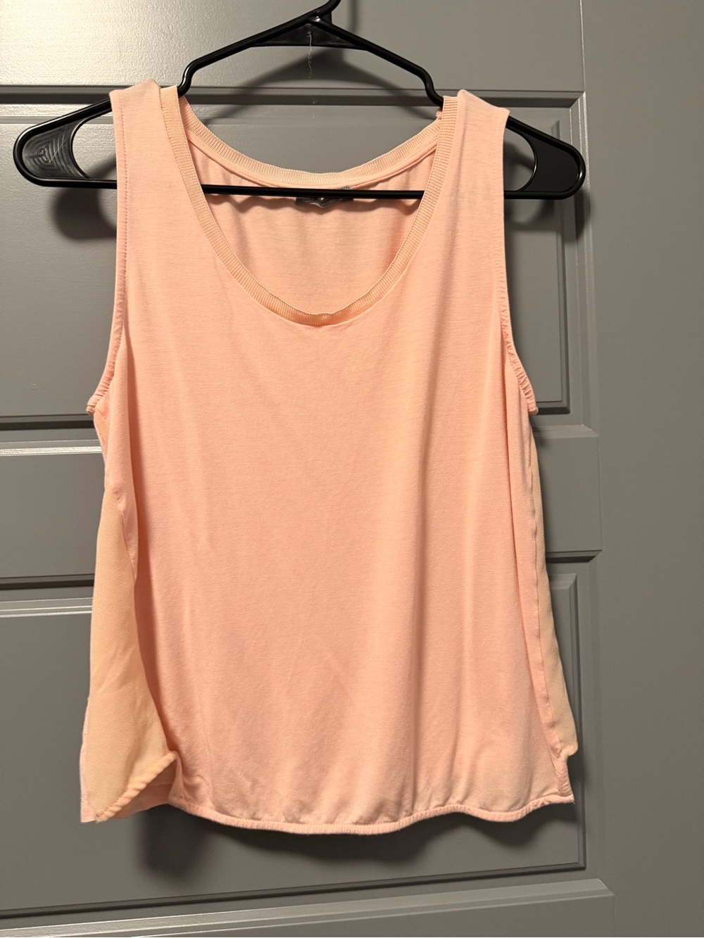 Zara Tank Top Women Hi Low Hem Sheer Sides Dramatic Scoop Neck Light Blush LARGE